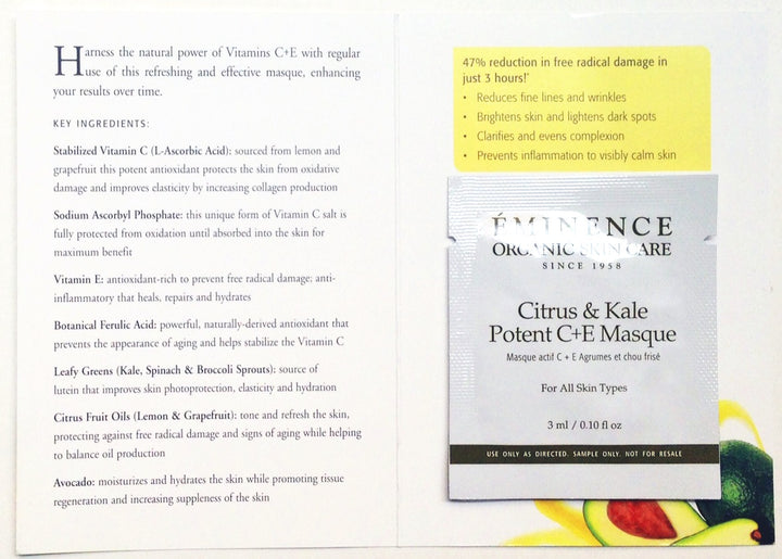 Eminence Citrus &amp; Kale Potent C+E Masque Sample