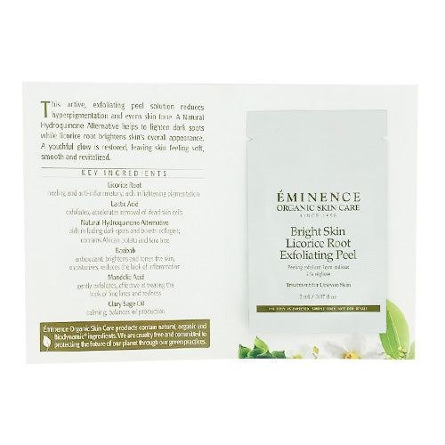 Eminence Organics Bright Skin Licorice Root Exfoliating Peel Sample Size