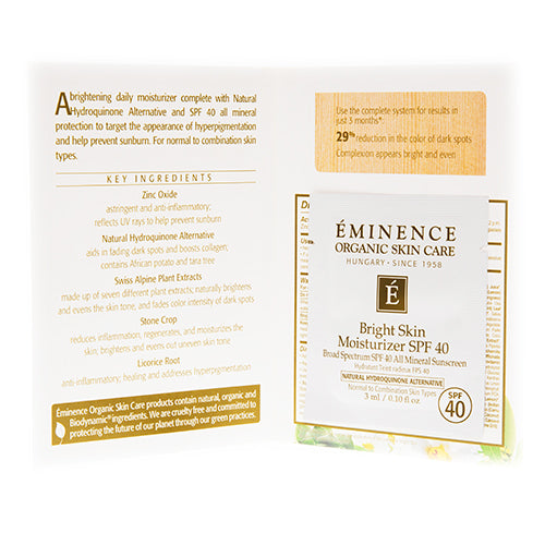 Eminence Bright Skin Moisturizer SPF 40 (Sample Size)