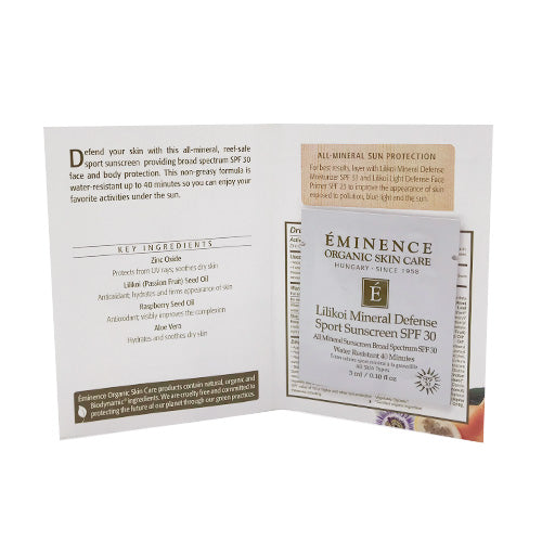 Eminence Organics Lilikoi Mineral Defense Sport Sunscreen SPF 30 Sample