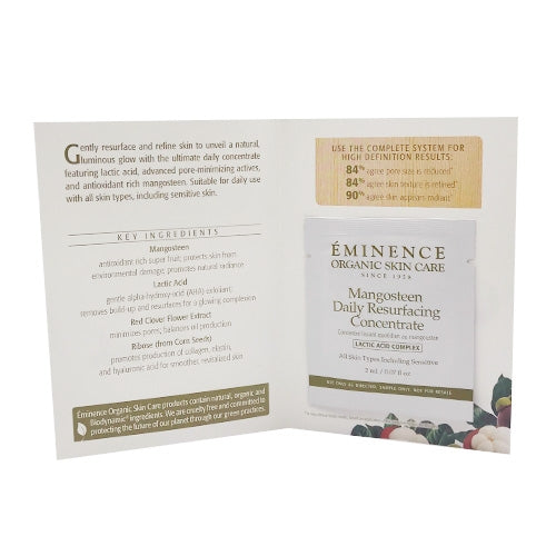 Eminence Organics Mangosteen Daily Resurfacing Concentrate Sample