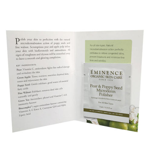  Eminence Organics Pear &amp; Poppy Seed Microderm Polisher Sample Size