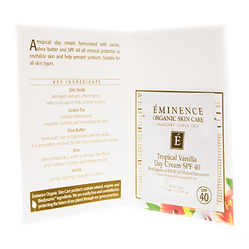 Eminence Organics Tropical Vanilla Day Cream SPF 40