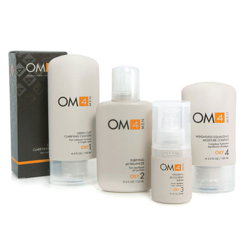 Organic Male OM4 Oily 4-Step RegiMEN &amp; Travel Bag